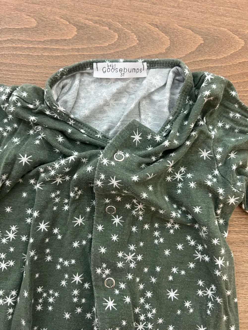 Green Star-Print Baby One-Piece Romper